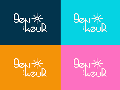 Sen Keur logo ☀️ africa bb blue branding custom hotel hotel logo logo logo design orange pink sea sen keur senegal sun sunset typographic logo