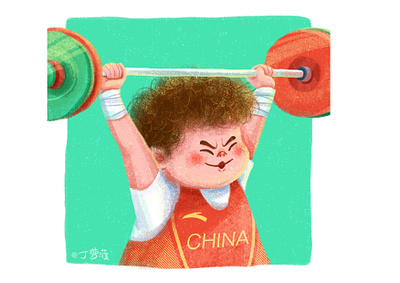 Olympic champion series丨Hou Zhihui cartoon portraits illustration tokyo olympic games