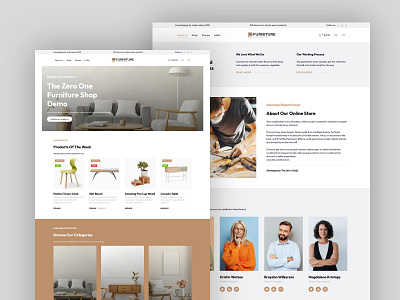 Furniture shop (Zero One theme demo) clean design ecommerce furniture kirby kirby cms landing layout logo shop theme web design webdesign website zero