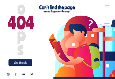 Error (404) Page design illustration typography ui ux