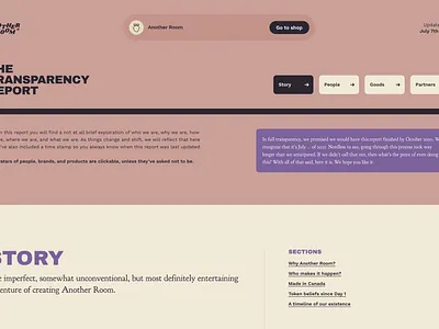 The Transparency Report – Another Room branding cannabis design interactive report transparency ux webflow website