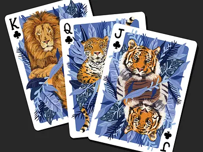 ANIMAL KINGDOM - CLUBS animals cards colourful design digital art digital illustration illustration nature nature art nature illustration playing cards poker