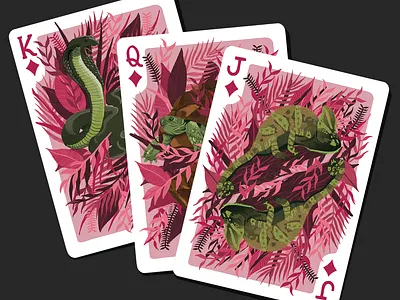 ANIMAL KINGDON - DIAMONDS animals art card game design digital art digital illustration illustration nature nature art nature illustration pack of cards playing cards poker