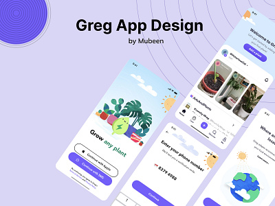 Greg App Design for Watering Reminder app design clean design design ios app design mobile app design ui ui ux ui design user centered design user experience design