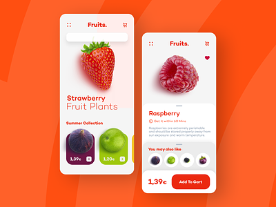 Fruits App agency app color design fruits iphone ui ux