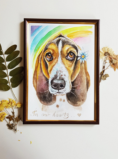 Custom watercolor pet portrait, memorial portrait, pet loss gift dog painting pet pet loss portrait watercolor watercolor portrait