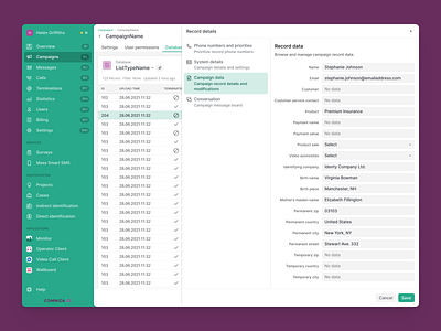 Record details in side sheet admin admin interface administration administration interface b2b b2c digital product digital product design product design ui ui design uidesign user ecperience design user experience user interface design ux ux design uxdesgin visual design visualdesign