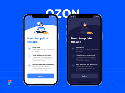 Update screen for iOS app illustration ios ozon ui