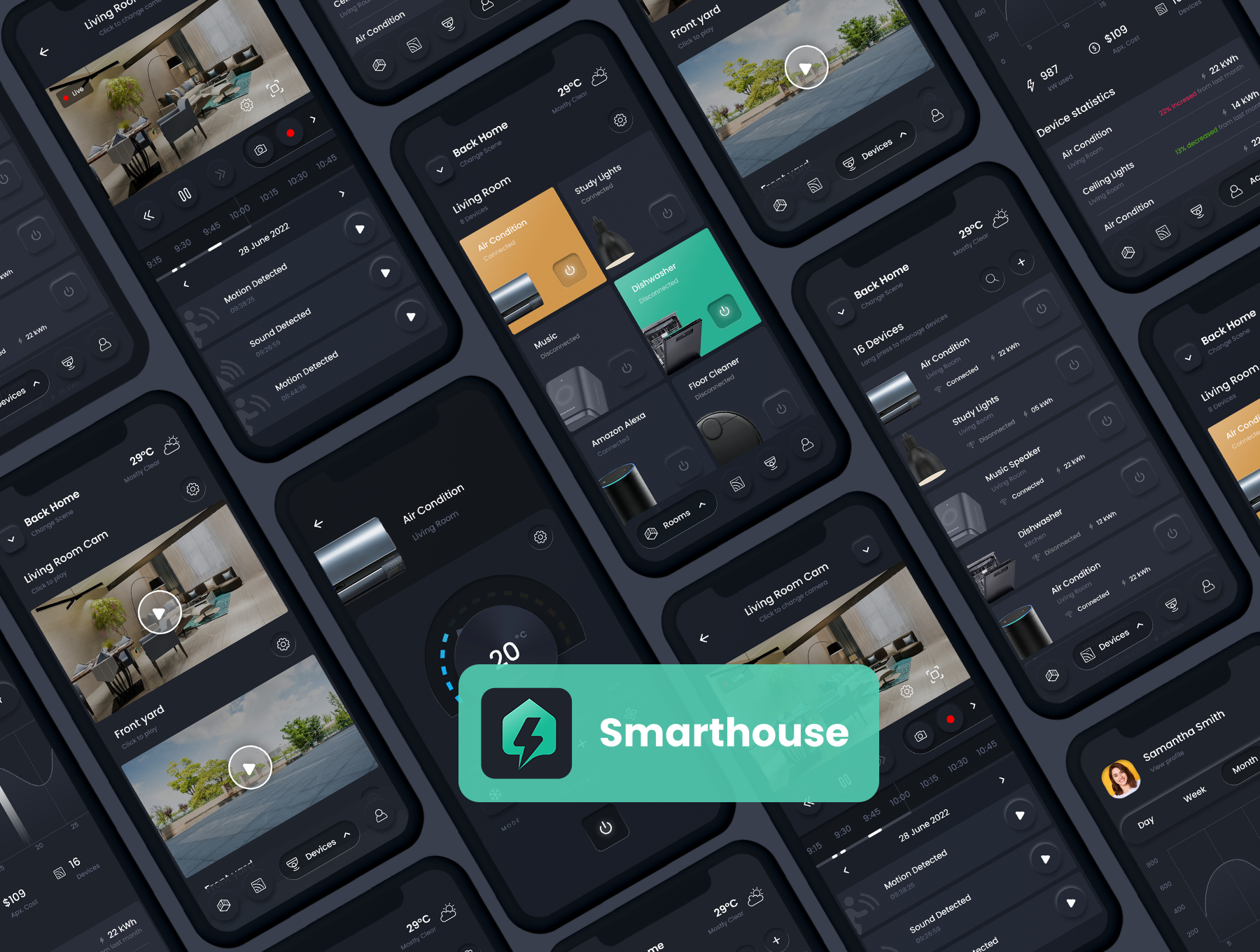 Smart Home Control App UI amazon alexa clone app kit app mockup app preview app ui clean app dashboard ui google home clone home automation software home dashboard iot app iot control ui mobile design raspberry pi app ui smart home app smart home solution smart home ui