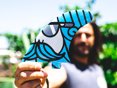 Surfboard fin asurfart blue flat handmade linear posca poscapen poscart surf surfartist surfboard surfboardart surfboardrtist