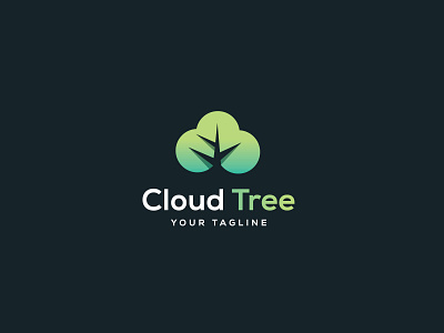 Cloud Tree Logo Design branding cloudtreelogo creative logo logo tree tech logo