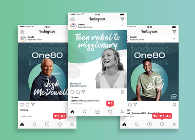 One80 podcast branding graphic design logo
