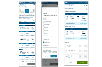 Amtrak Booking Screens 3 app clean design ui ux