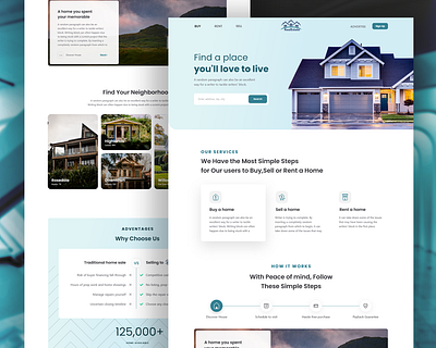 Property/Real Estate Landing Page UI Web Design design landing page property landing page property website real estate landing real estate website ui ux web design