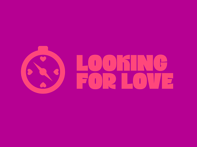 Looking For Love brand brand design branding concept design font icon icon design iconography identity logo logo design logtype pink purple typeface
