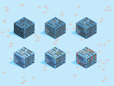 Complexity 2.5d 2d 3d arcade complex cube design game icon illustration isometric logo maze progress road map ui ux vector video wip