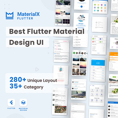 MaterialX Flutter 2.2 android clean ui flutter flutter ui ios material design mobile ui ui ui kit