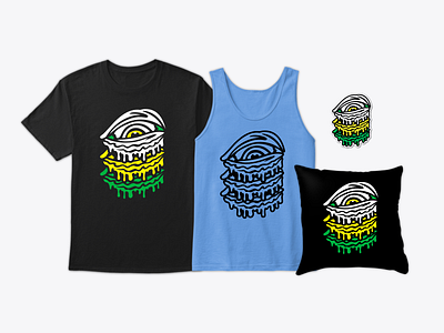 Melting Eyeball Merch Kit apparel apparel design branding design eyeball graphic graphic design illustration logo merch