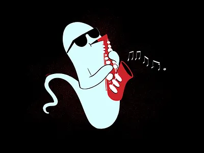 Ensnare aughost aughostus gloom character character design design ghost illustration mid century retro saxophone vintage