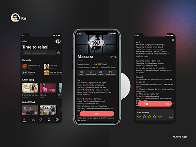 Chord App chord app darkmode guitar music piano ui design uiux