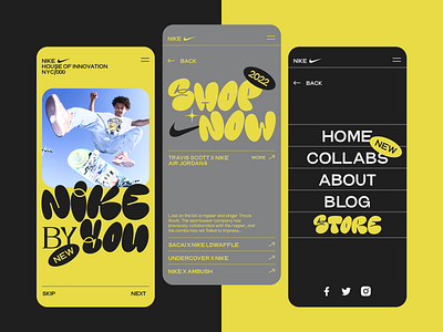 Nike Store Mobile App Concept branding concept grid identity layout minimal mobile modern nike onlinestore shop sneakers typo typography ui ux whitespace