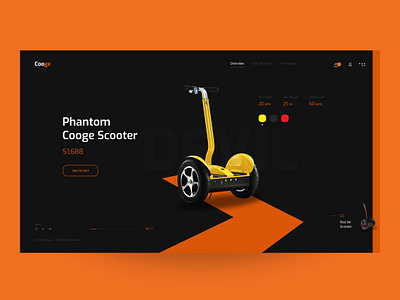 Cooge - Scooter Store creative ecommerce hero header interface landing page minimal modern scooter shop store template ui ui design ui kit ux web design