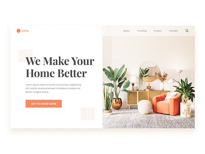 Interior Landing Page blur design hero section interior landing page minimal pattern ui ux