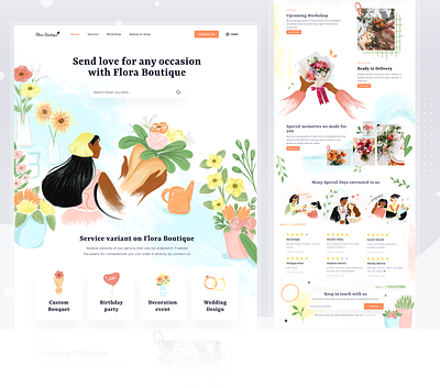 Florist Landingpage branding clean design florist landingpage florist website flower flowers illustration landingpage landingpage illustration minimal ui uiux website website illustration