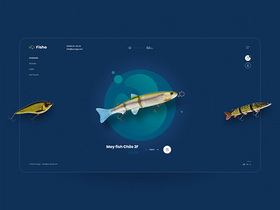 Fisho - Bait Fishing Store bait creative ecommerce fishing hero header interface landing page minimal modern shopping store template typography ui ui design ui kit ux web design