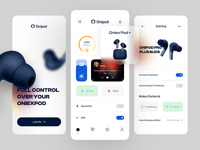 earbuds remote (control application) 🎧 airpod android app application clean control earbuds earphone headphone minimal minimalist mobile modern product design remote trend trendy ui user interface ux
