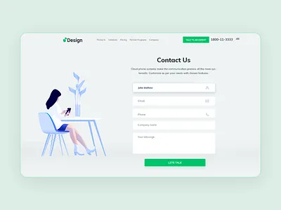 Contact us form contactus contactusconcept contactuspagedesign getintouch illustration landingpage ui uiuxdesign ux websitedesign