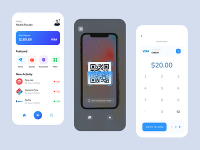 Digital Wallet App Exploration app barcode design digital exploration illustration logo madewithfigma payment phone number scan ui uidesign uidesigner uiux uxdesign wallet