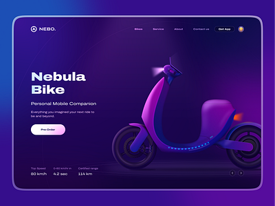 NEBULA Future Bike UI bike dark darkui design illustration neon redblue sci fi scooter ui uiux ux vehicle