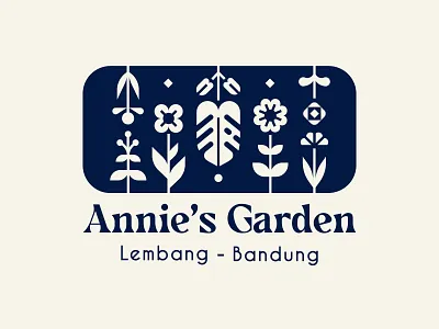 Annie's Garden badge botanical branding design floral garden illustration logo patch vector
