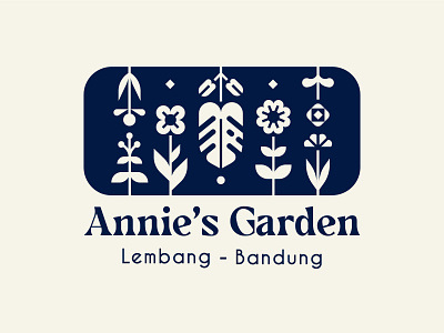 Annie's Garden badge botanical branding design floral garden illustration logo patch vector