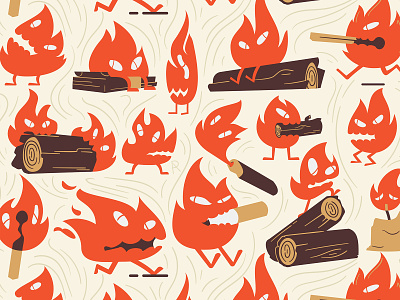Fire Sprites character design elemental fire fire sprite fires flames illustration pattern vector