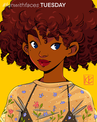 Yellow digital art digitalart drawing illustration painting portrait procreate procreateapp