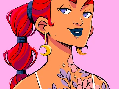 Pink digital art digitalart drawing illustration painting portrait procreate procreateapp