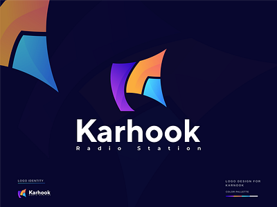 Karhook Studio || Modern Logo || brand branding branding and identity cast graphicdesign hip hop hiphop live logo modern logo music network nonstop podcast radio station recording show studio urban vibes