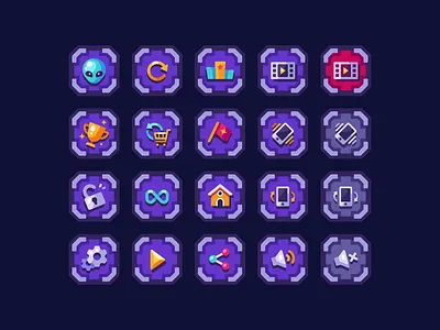 Bounce in Space 2 - buttons button game icon illustration ui vector