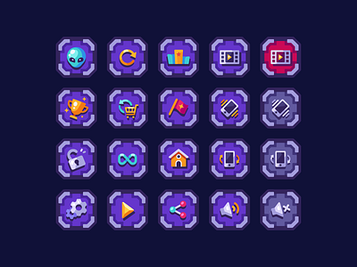 Bounce in Space 2 - buttons button game icon illustration ui vector