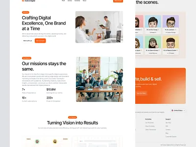 Evolve Digital - About Us Section agency design figma studio ui uikit ux web website