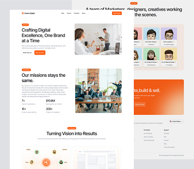 Evolve Digital - About Us Section agency design figma studio ui uikit ux web website