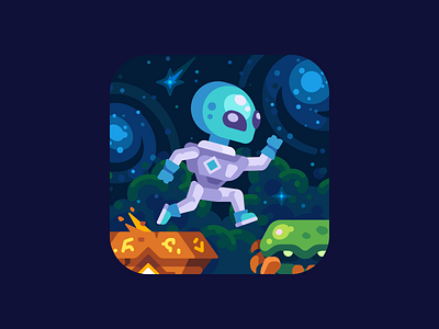 Bounce in Space 2 - app icon app game icon illustration vector