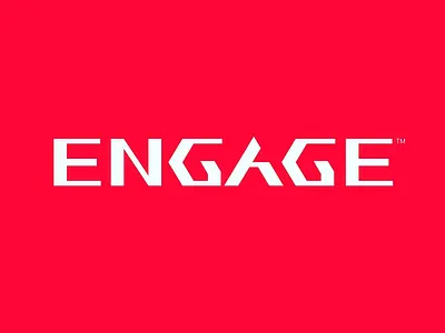 Engage Vibrant Logotype Design brand brand identity branding creative design logo logo design logo mark minimalistic minimalistic design modern professional branding red palette red white typo typography typography design vibrant design visual identity white letters