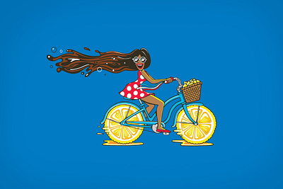 'SNAP IT WITH PEPSI' CAMPAIGN FOR CANADA bicycle branding character illustration lemon pepsi vector woman