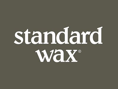 Standard Wax Minimalist Logo brand design brand identity branding design graphic design gray white logo logo design logo mark logotype minimalism minimalistic design minimalistic typography standard wax typo typographr design typography visual visual identity white letters