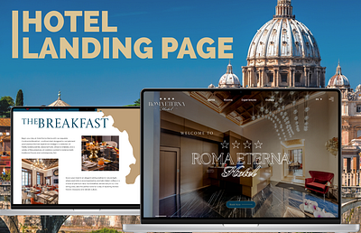 Roma Eterna Hotel – Landing Page Redesign branding design figma landing page ui ux website