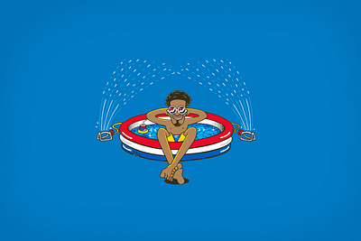'SNAP IT WITH PEPSI' CAMPAIGN FOR CANADA branding character illustration man pepsi pool sprinkler vector