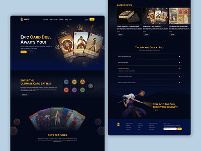 Card Game Landing Page UI card game ui design web dribbble shot fantasy game ui game ui landing page ui ui game ui web uiux web design inspiration